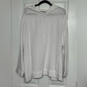 NWOT Belle Beach White Hooded Gauze Pullover Top 2XL